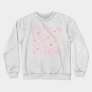 Floral Pattern - Pink Crewneck Sweatshirt